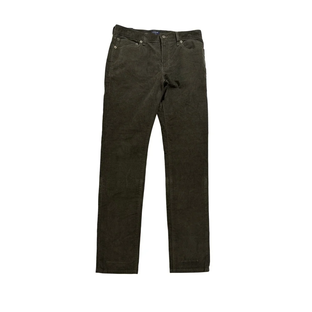 J.Crew Flex Slim‎ Corduroy Pants Olive Green 29x32